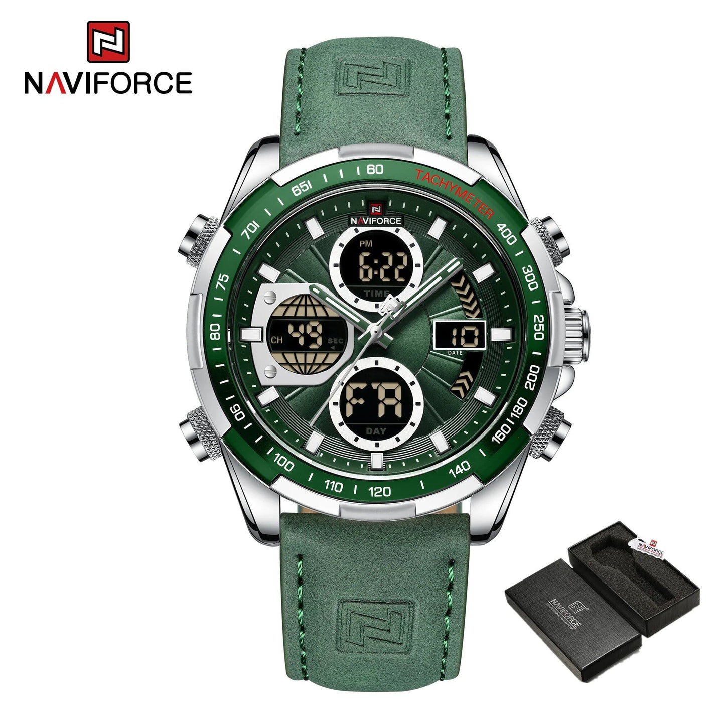 NAVIFORCE Men's Fashion Military Watch, Luxury Original Sports Chronograph, Waterproof Quartz Digital Wristwatch, Parallel Import