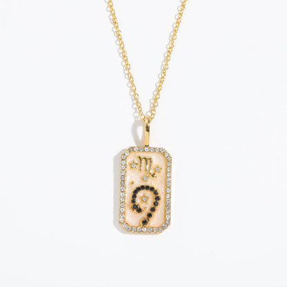 Vintage 12 Zodiac Signs Necklace for Women and Girls - Colorful Zircon Zodiac and Birthstone Necklace, Wedding Jewelry, Gift. Metal Color: ; Ships from: Parallel Import