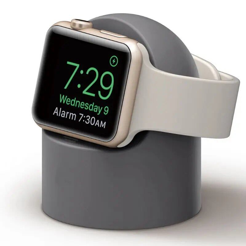 Charging stand for Apple Watch Series Ultra/8/SE2/7/6/SE/4/3 (49mm/45mm/44mm/42mm/41mm/40mm/38mm), durable silicone, Nightstand mode, band color: Parallel import