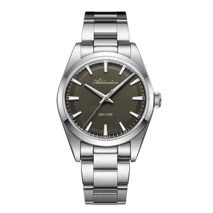 Adise Dive 36mm Simple Stainless Steel Men's Watch with Bubble Mirror Glass, Luxury Quartz Movement, 100m Water Resistance, AD2066, Relohonbre; Ships from: Parallel Import