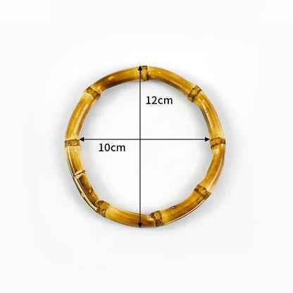 Set of 1, 2, or 4 Deep Peel Natural Bamboo Bag Handles, 7-18cm, for Women's Handbags and Pouches, Handmade DIY Bag Accessories, Size: Parallel Import