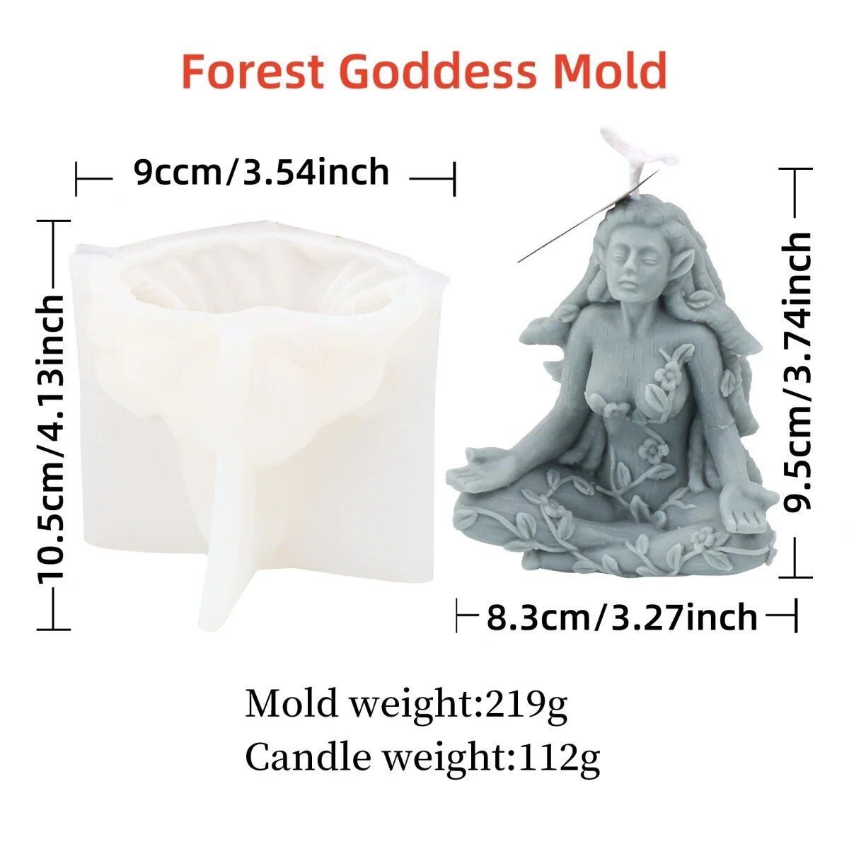 3D 瞑想の森の女神 キャンドル用シリコンモールド 月の母 プラスター樹脂像型 DIY 母なる地球 ユニークな母の日ギフト カラー：モールド 並行輸入品