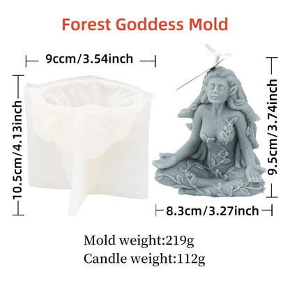 3D 瞑想の森の女神 キャンドル用シリコンモールド 月の母 プラスター樹脂像型 DIY 母なる地球 ユニークな母の日ギフト カラー：モールド 並行輸入品