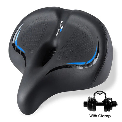 WEST BIKING Wide &amp; Thick Bicycle Saddle, Soft Shock Absorption, Oversized Bike Cushion, Hollow Breathable, MTB Road Cycling Seat, Color: ; Ships from: Parallel Import