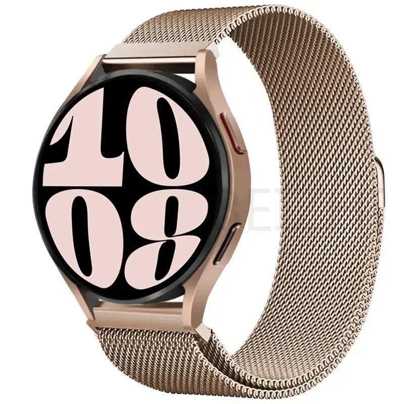 Compatible with Samsung Galaxy Watch 5/6/4/Classic, 22mm/20mm Metal Milanese Loop Magnetic Star-Like Bracelet, Hubai GT4/3/2e Strap, Size 2, Parallel Import