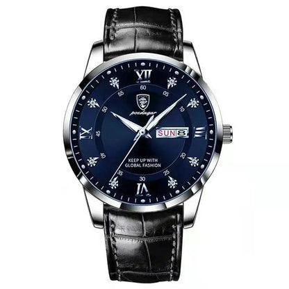 POEDAGAR Luxury Men's Waterproof Luminous Leather Quartz Watch for Casual, Sports, and Military Styles. Color: 836. Imported.