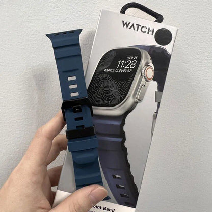 Silicone Sport Band for Apple Watch - Compatible with iWatch Ultra 2/10/9/8/7/6/5/4/3/2/1, 38mm/40mm/41mm/42mm/44mm/45mm/46mm/49mm Band Colors: Parallel Import