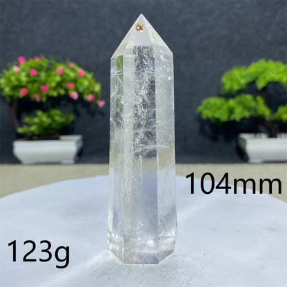 白水晶タワーワンド 六角オベリスク 研磨工芸品 天然原石 ミネラル標本 スピリチュアル瞑想ヒーリング  並行輸入品