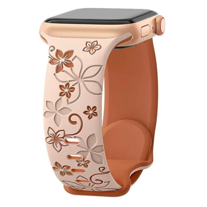 Engravable Silicone Band for Apple Watch, Compatible with 40mm, 44mm, 41mm, 49mm, 45mm, 38mm, and 42mm iWatch Series 9/7/SE/6/5/4/8/Ultra, Band Color: 0mm, Parallel Import