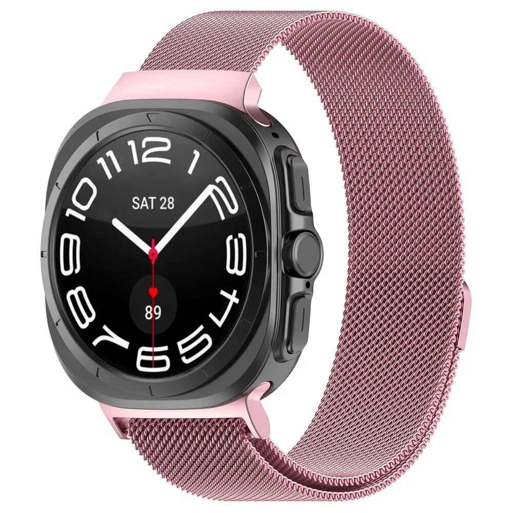 Stainless Steel Milanese Loop Magnetic Bracelet for Samsung Galaxy Watch Ultra 47mm, Gapless, Compatible with 7 Ultra, Watch Band Accessory, Band Color: 0; Galaxy 7 Ultra 47mm Band Width, Parallel Import