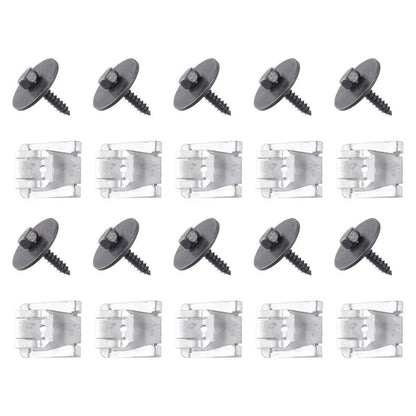 20-Piece Engine Cover Floor Clip and Screw Kit (0049943145) for Mercedes-Benz A, B, C, E, M, CLA, CLS, and CLK Classes (Imported)
