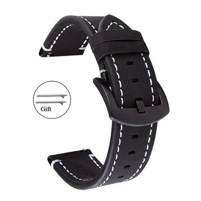 Genuine Retro Calf Leather Watch Band, 18mm, 20mm, 22mm, 24mm, Compatible with Samsung Watches and Huawei Watch GT2/GT3, Sport Strap, Band Color: mm, Parallel Import