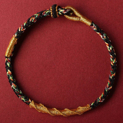 Taisei Hand Rope, Dragon Year Amulet, Red Rope, Zodiac, Manjusri Bodhisattva, Birth Buddha, Handwoven, Parallel Import