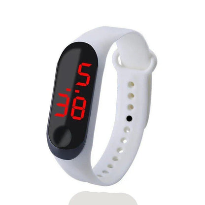 Kids' Fashion Sports Watch, Waterproof LED Digital Wristwatch with Ultra-Lightweight Silicone Slap, Unisex, for Kids and Teens, Parallel Import