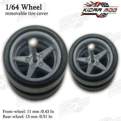 1/64 Scale RLC Premium Slick Tires for Hot Wheels RLC Muscle Car Advan GT Model Car Modification Parts D:11mm+13mm (1 Set) Color Parallel Import