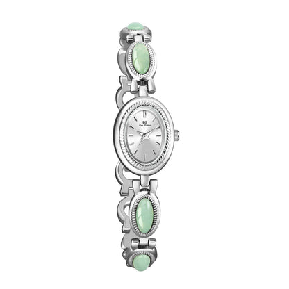 UTHAI Women's Watch, Bracelet, Luxury Brand, Waterproof, Retro, Natural Dongling Stone and Hotan Jade, Elegant Chain Watch, Gift, Color: Parallel Import
