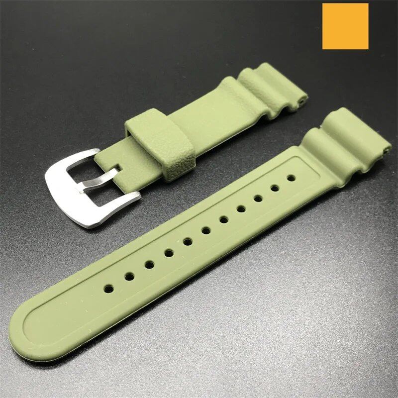 22mm Rubber Sports Men's Watch Strap for Seiko 5 PROSPEX Water Ghost Can-Shaped Red Tooth Diving 007 Abalone Silicone Watch Band. Band Color: 22mm; Band Width: Parallel Import.