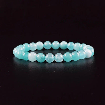 Natural Aquamarine and Agate Bead Bracelet for Women, Single Circle Crystal Bracelet, Romantic, Casual, Yoga, Meditation, Gift, Long, Parallel Import