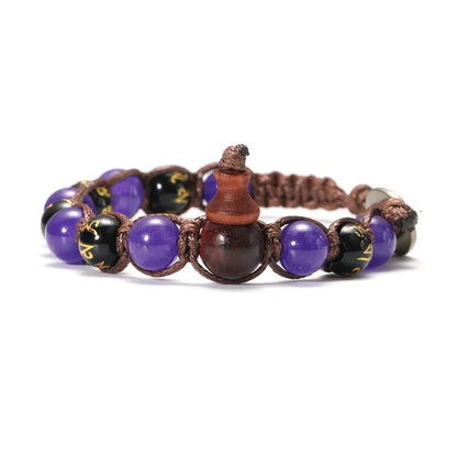 Natural Stone Prayer Bracelet, Tibetan Prayer Beads, Handmade Men's and Women's Bracelet, Yoga &amp; Meditation Jewelry, Metal Color: Style, Parallel Import