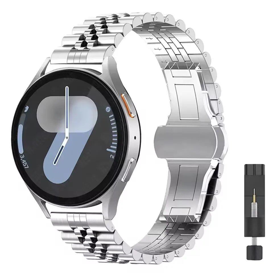 20mm/22mm Samsung Galaxy Watch 7/6/5/4 Curved Design Metal Band, Stainless Steel Bracelet, Compatible with Huawei GT4/GT3Pro, Band Color: mm, Parallel Import