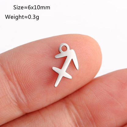 Set of 5 Lucky Birth 12 Zodiac Star Sign Charms, Metal Constellation Pendants for Jewelry Making, Bracelets, Earrings, and Necklaces, Parallel Import