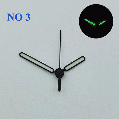 NH35 Hand Set, Silver/Rose Gold/Black with Green Fluorescent, Compatible with 4R/7S/NH35/NH36, Watch Parts, Parallel Import