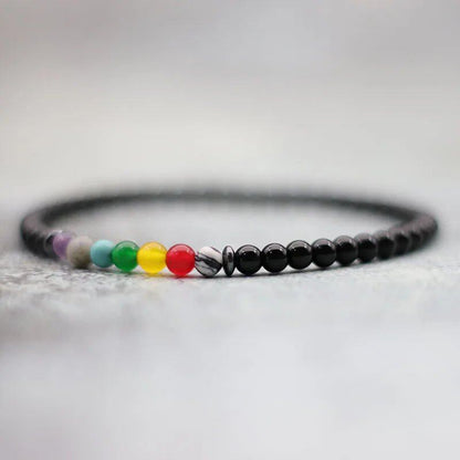 4mm Natural Volcanic Stone Bead Bracelet, Unisex, Minimalist Chakra Bracelet, Meditation Jewelry, Tiger Eye Bracelet, Metal Color: Parallel Import