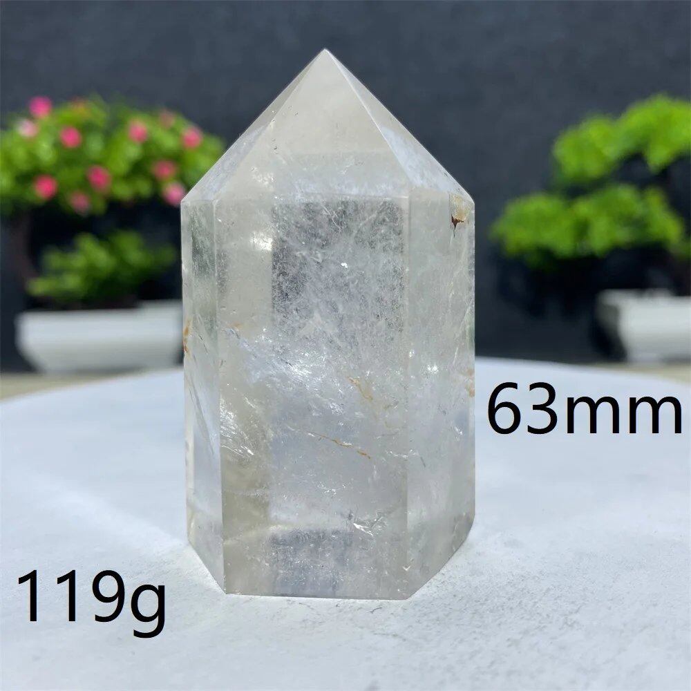 白水晶タワーワンド 六角オベリスク 研磨工芸品 天然原石 ミネラル標本 スピリチュアル瞑想ヒーリング  並行輸入品