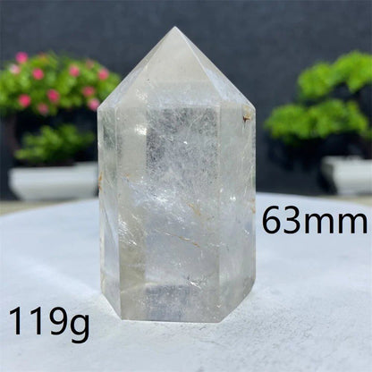 白水晶タワーワンド 六角オベリスク 研磨工芸品 天然原石 ミネラル標本 スピリチュアル瞑想ヒーリング  並行輸入品