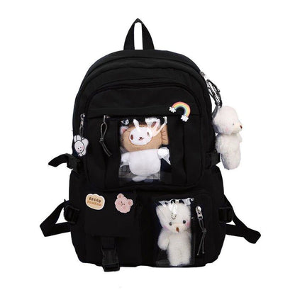 ニュースクールバックパック かわいいノートPCリュック 学生用ブックバッグ ナイロン製 カジュアルトラベルバッグ ティーンガールズ・レディース向け 色 並行輸入品