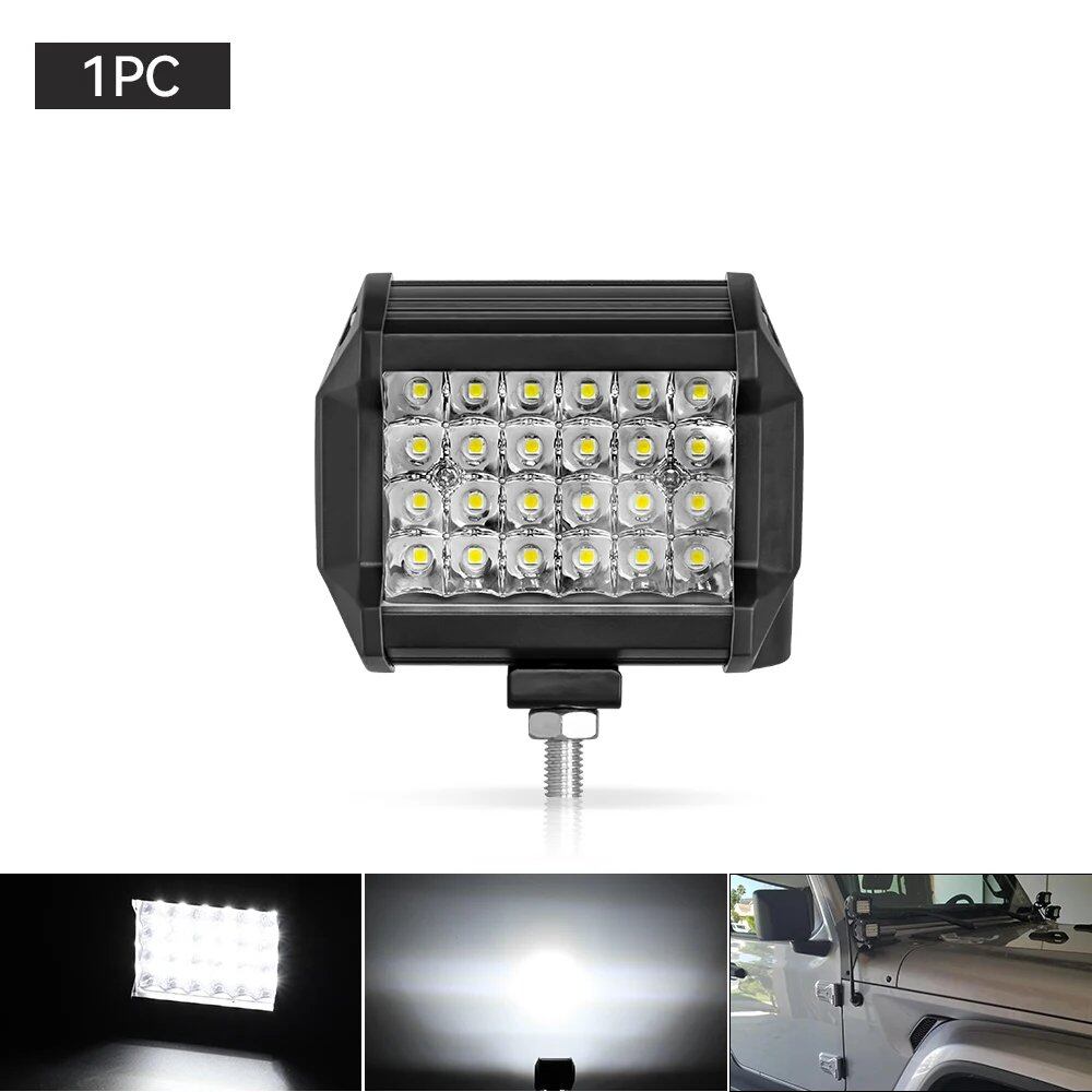 1/2 7-inch Bar Light, 4-Row Work Light, Combo Beam, Off-Road, Boat, Car, Tractor, Truck, 4x4, SUV, 12V/24V, Color: Parallel Import