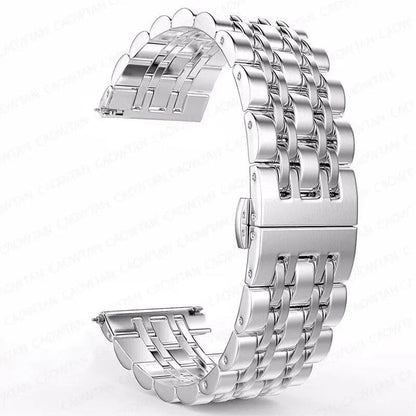 22mm and 20mm Stainless Steel Bands for Samsung Galaxy Watch 3, 4, 5 (45mm), Gear S3 (46mm and 42mm), and Active 2 (40mm and 44mm) - Compatible with Amazfit BIP 2 and GTR. Band Color: mm; Ships from: Parallel Import