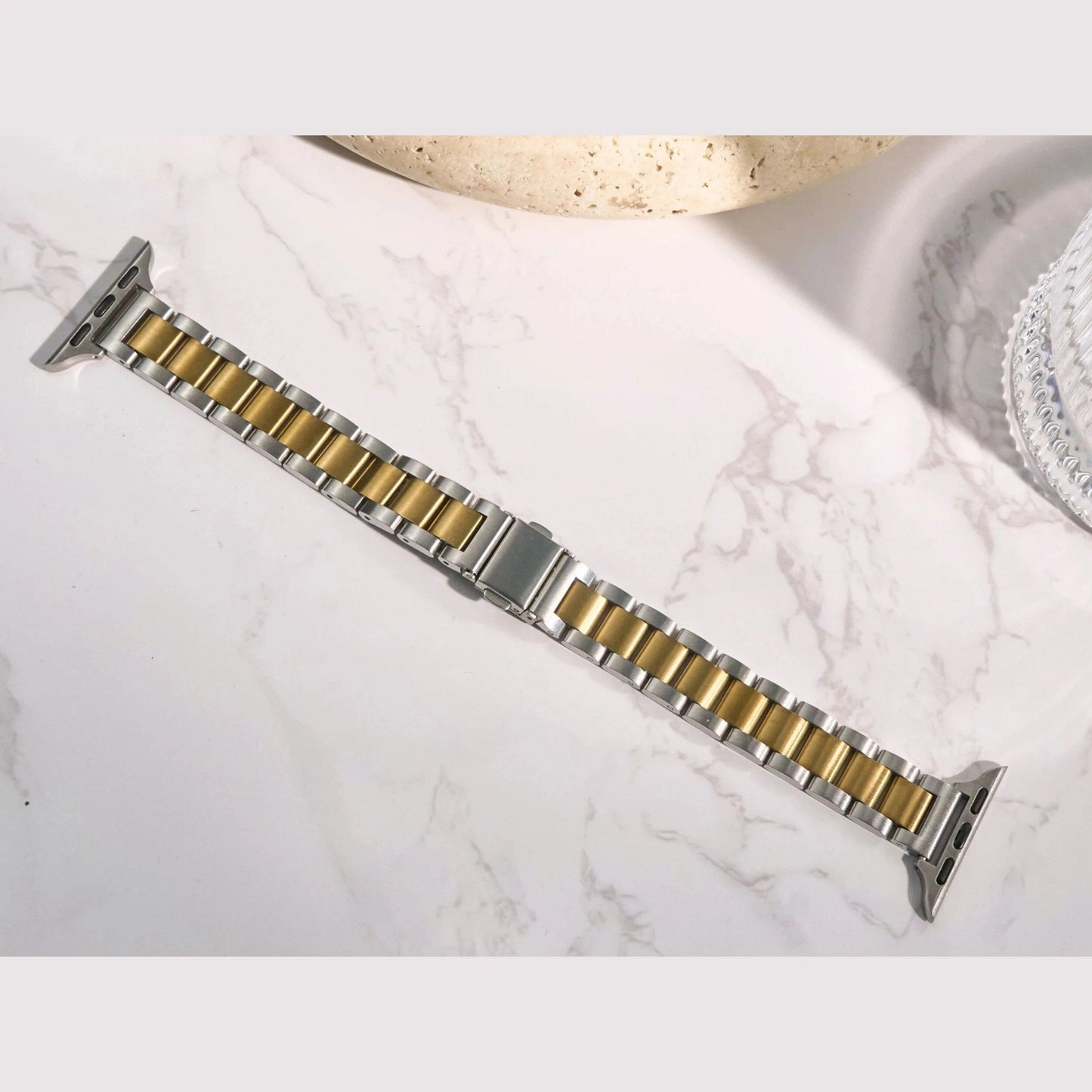 Thin Stainless Steel Metal Wristband Strap for Apple Watch Series 987654321, Compatible with iWatch 38/40/41/42/44/45mm, Size: S10-4, Parallel Import