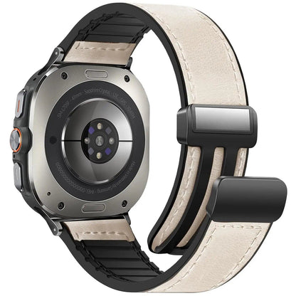 Magnetic Leather Silicone Bracelet for Samsung Galaxy Watch Ultra 47mm, Quick Fit Strap, Premium Band, Band Color: Galaxy Ultra 47mm, Band Width: Parallel Import