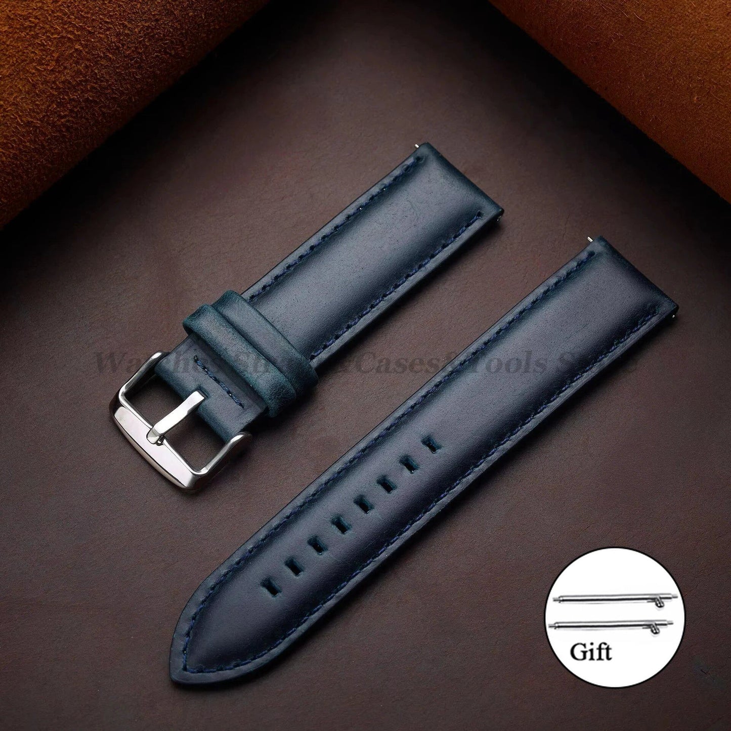 Genuine Leather Watch Band, Vintage Style, 18mm, 20mm, 22mm, 24mm, 26mm, DW Compatible, Quick Release, Universal Wristband, Band Color: mm, Parallel Import