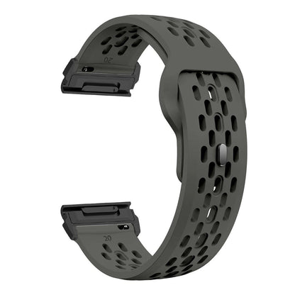 22mm and 26mm Silicone Quick Fit Strap Wristband for Garmin Fenix 8/7X/7/6/6X Pro/Epix Pro Gen2 (47mm and 51mm compatible), Fenix 5X Plus, and Tactix 7. Band Color: ; Ships from: Parallel Import