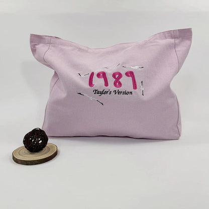1989 テイラーズ・バージョン 刺繍入り レトロスタイル 女性用 キャンバス エコバッグ 80s 90s ストリートファッション ショルダーバッグ 買い物バッグ  並行輸入品