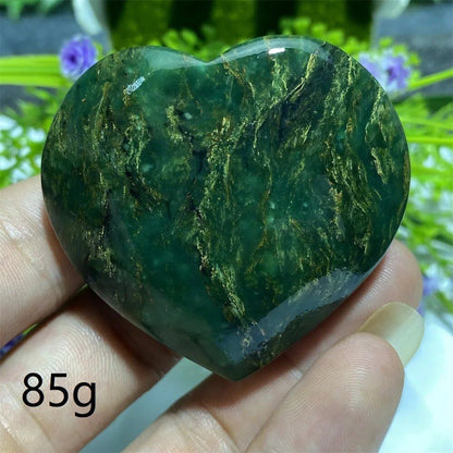 天然水晶 エメラルド原石 ハート型 パームストーン スピリチュアル 瞑想 ヒーリング クリスタル インテリア  並行輸入品