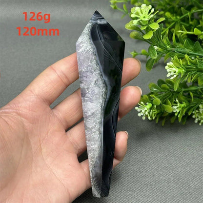天然ブラックオニキスチップ セプター 超パワー レイキエネルギー チャクラ スピリチュアルヒーリング ウィザード ウィッチクラフト 瞑想 ホームデコレーション ギフト カラー： 並行輸入品