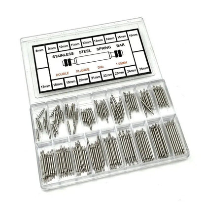 Set of 360 Stainless Steel Spring Bars, 8mm-25mm, for Watch Bands, Metal Spring Bars, Belt Strap Repair Tool, Pins, Watch Accessories, Size: 1.5mm Diameter; Band Colors: 360 (8mm-25mm), Parallel Import