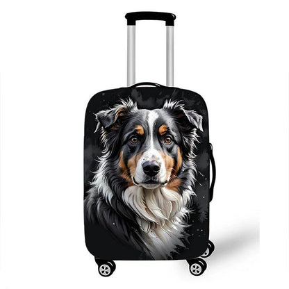 可愛いジャーマンシェパード・パグ・ボーダーコリー・チワワ 犬柄 スーツケースカバー 伸縮性トロリーケース保護カバー 旅行用 サイズ： 並行輸入品