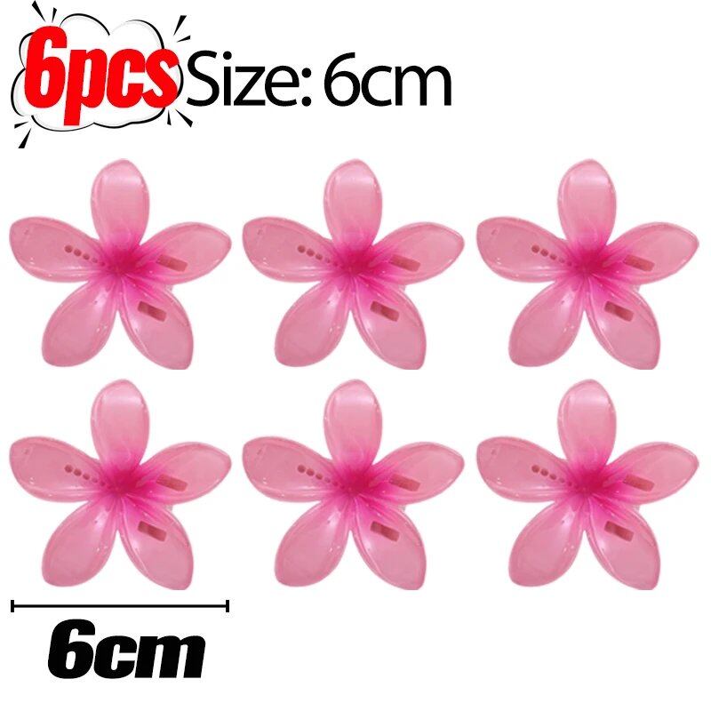 1/6 Hawaiian Gradient Flower Hair Clips for Women, Small, Stylish Head Accessories, Hairpins, Crab Barrettes, Parallel Import