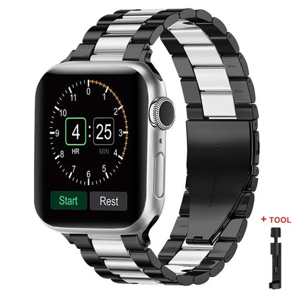 Stainless Steel Metal Band for Apple Watch Ultra 2 (49mm), S10 (46mm), 42mm, 45mm, 41mm, and 44mm - Compatible with iWatch Series 10, 9, 8, 7, SE, 6, 5, 4, and 3. Band Color: Imported