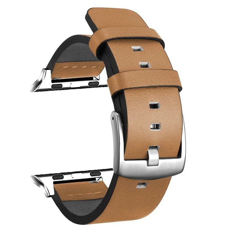 High-quality leather strap for Apple Watch Ultra 2 (49mm), compatible with Series 9, 8, 7, SE, 6, 5, and 4. Available in 44mm, 45mm, 42mm, 41mm, and 40mm bands. Available in mm band colors. Parallel import.