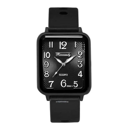 Hot Sale Fashion Ladies' Brand Watch, Leisure, Rectangle Digital, Simple, Women's Quartz Watch with Silicone Band, Sports Watch, Color: Parallel Import
