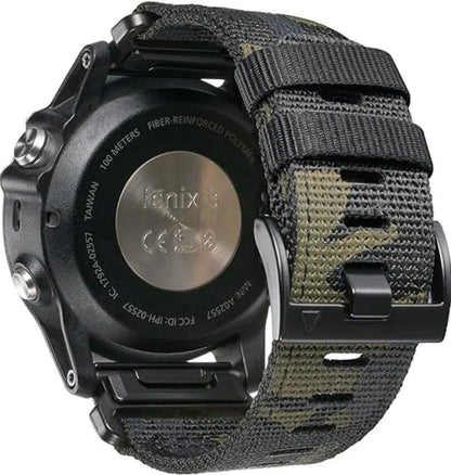 Garmin Fenix 7／7X／6X Pro／Epix Pro Gen 2（51mm・47mm）／Fenix 6／5 Plus／5X Plus用 クイックフィット 22mm・26mm ナイロン ストラップ ブレイデッド ウォッチバンド バンドカラー：mm 並行輸入品