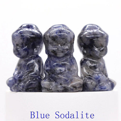 1.2-inch Mini Buddha Statue, Natural Stone Carving, Healing Crystal, Power Stone, Spiritual Craft, Good Luck, Furniture, Interior Accessories, Home Decor, Bulk Sale, Wholesale Size: 1 Piece; Parallel Import