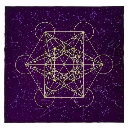 Y1UB Metatron's Cube Crystal Grid Altar Cloth, Tapestry, Tablecloth, Spiritual Cloth for Ritual Use, Sacred Places, and Tarot Table Cover, 0cm, Parallel Import