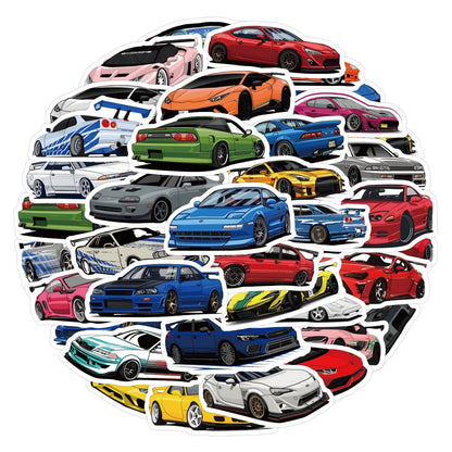 10/30/60枚入り JDMスポーツスーパーカー ステッカー 防水デカール ラップトップ バイク スノーボード 冷蔵庫 車用ステッカー  並行輸入品