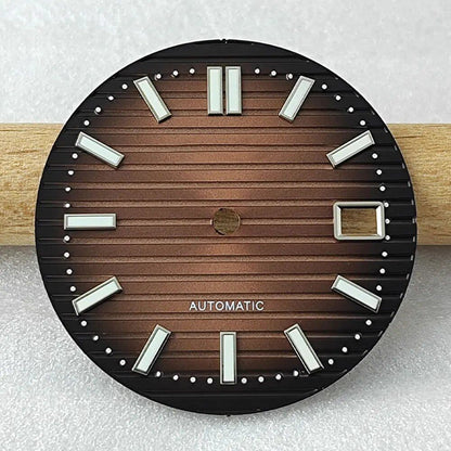 30.5mm Nautilus S Dial for NH35, Green Luminous Dial, NH35/NH36 Movement Accessory, Watch Repair Tool, Parallel Import